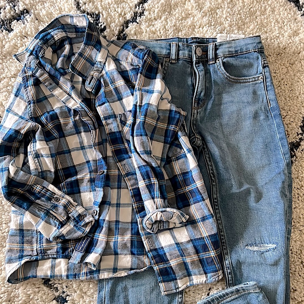 Boys Zara fall pants and Flannel set / size 7